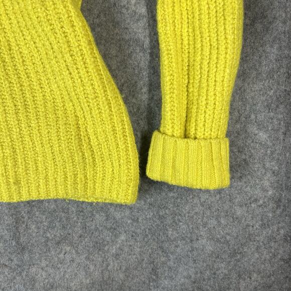 Anthropologie Funnel Neck Mock Neck Neon Yellow Pullover Sweater XS - Picture 5 of 8